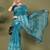Sea green printed cotton ready-to-wear saree with pocket inner lining