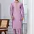 Pink Blended Cotton kurta pyjama set