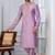 Pink Blended Cotton kurta pyjama set