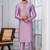 Pink Blended Cotton kurta pyjama set