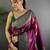 Rani pink silk blend woven butta weaving banarasi saree with zari border