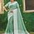 Sea green linen cotton saree with intricate woven border contrast pallu