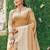 Brown linen cotton saree with intricate woven border contrast pallu