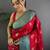 Red silk blend woven butta weaving banarasi saree with zari border