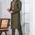 Green Blended Cotton kurta pyjama set