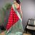 Red silk blend woven butta weaving banarasi saree with zari border