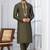 Green Blended Cotton kurta pyjama set