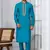 Blue Blended Cotton kurta pyjama set