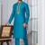 Blue Blended Cotton kurta pyjama set