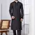 Black Blended Cotton kurta pyjama set
