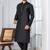 Black Blended Cotton kurta pyjama set