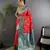 Hot pink silk blend woven butta weaving banarasi saree with zari border