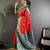 Hot pink silk blend woven butta weaving banarasi saree with zari border