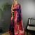 Purple silk blend woven butta weaving banarasi saree with zari border