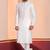 White Blended Cotton kurta pyjama set