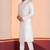 White Blended Cotton kurta pyjama set