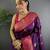 Purple silk blend woven butta weaving banarasi saree with zari border