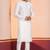 White Blended Cotton kurta pyjama set