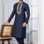 Navy Blue Blended Cotton kurta pyjama set