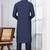 Navy Blue Blended Cotton kurta pyjama set