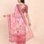 Light pink cotton cotton saree with tribal floral print