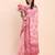 Light pink cotton cotton saree with tribal floral print