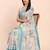 Sky blue cotton cotton saree with tribal floral print