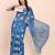 Indigo blue cotton cotton saree with tribal floral print