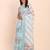 Sky blue cotton cotton saree with tribal floral print