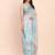 Sky blue cotton cotton saree with tribal floral print