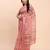 cream beige linen cotton floral print zari border saree with blouse