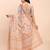 cream beige linen cotton floral print zari border saree with blouse