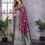Magenta silk blend zari zaal weaving banarasi saree with contrast blouse