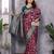 Magenta silk blend zari zaal weaving banarasi saree with contrast blouse