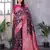 Wine silk blend zari zaal weaving banarasi saree with contrast blouse
