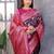 Wine silk blend zari zaal weaving banarasi saree with contrast blouse