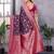 Wine silk blend zari zaal weaving banarasi saree with contrast blouse