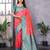 Peach silk blend zari zaal weaving banarasi saree with contrast blouse