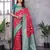Red silk blend zari zaal weaving banarasi saree with contrast blouse