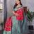 Red silk blend zari zaal weaving banarasi saree with contrast blouse