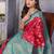 Red silk blend zari zaal weaving banarasi saree with contrast blouse