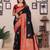 Black silk blend zari butta weaving banarasi saree with contrast pallu and blouse