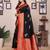 Black silk blend zari butta weaving banarasi saree with contrast pallu and blouse