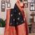 Black silk blend zari butta weaving banarasi saree with contrast pallu and blouse