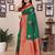 Green silk blend zari butta weaving banarasi saree with contrast pallu and blouse