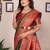 Green silk blend zari butta weaving banarasi saree with contrast pallu and blouse