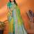 Light green silk blend zari butta weaving banarasi saree with contrast pallu and blouse