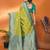 Light green silk blend zari butta weaving banarasi saree with contrast pallu and blouse