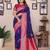 Purple silk blend zari butta weaving banarasi saree with contrast pallu and blouse