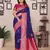 Purple silk blend zari butta weaving banarasi saree with contrast pallu and blouse